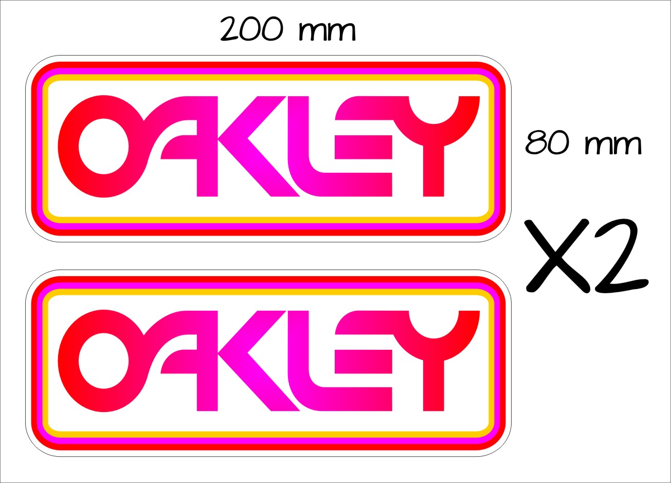 Exactley Sticker Oakley Stickers TWO (2) 200 x 80 mm each - Crazy Fish