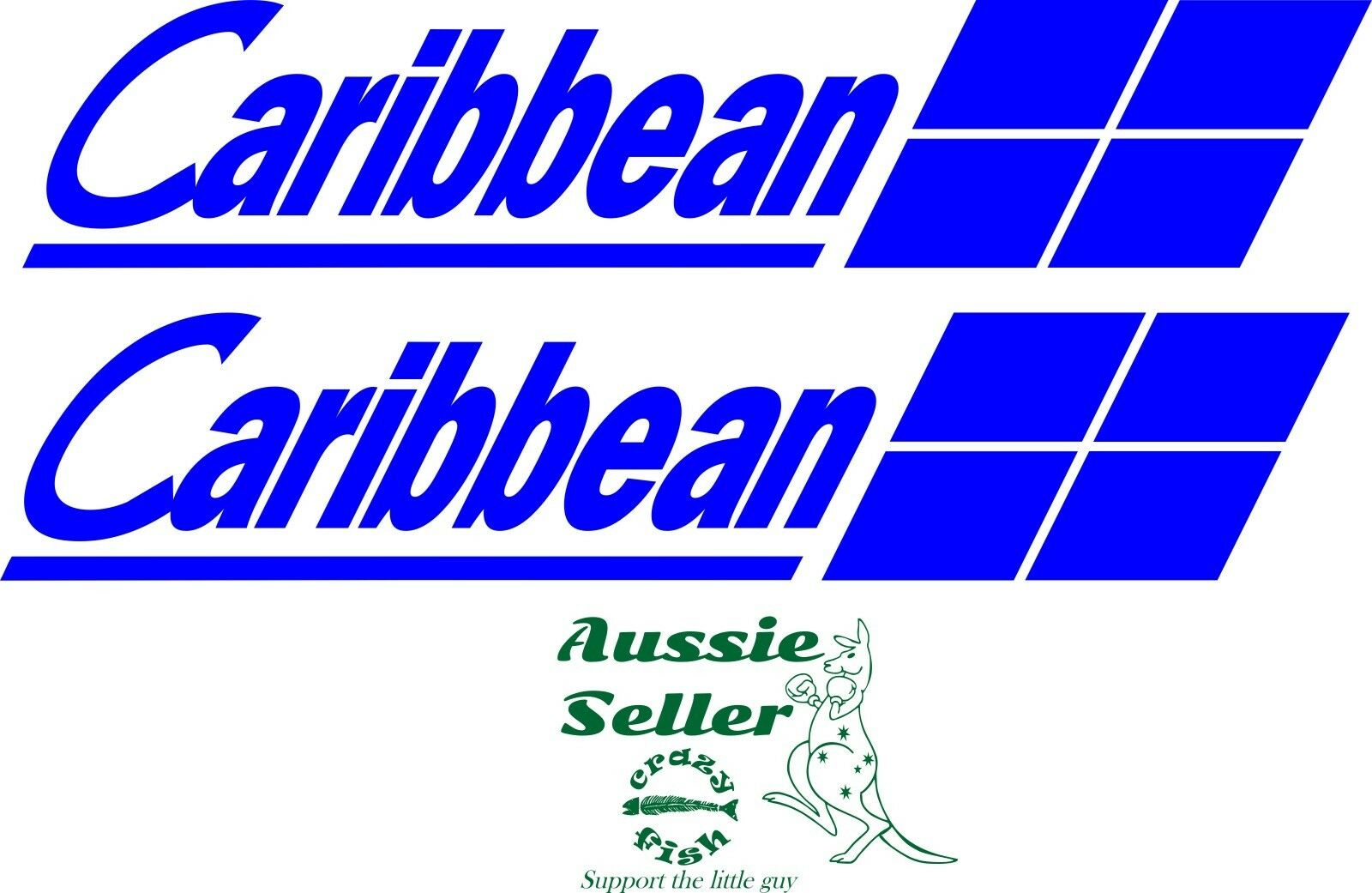 Caribbean boat decals TWO (2) 515 x 100 mm each choose your color
