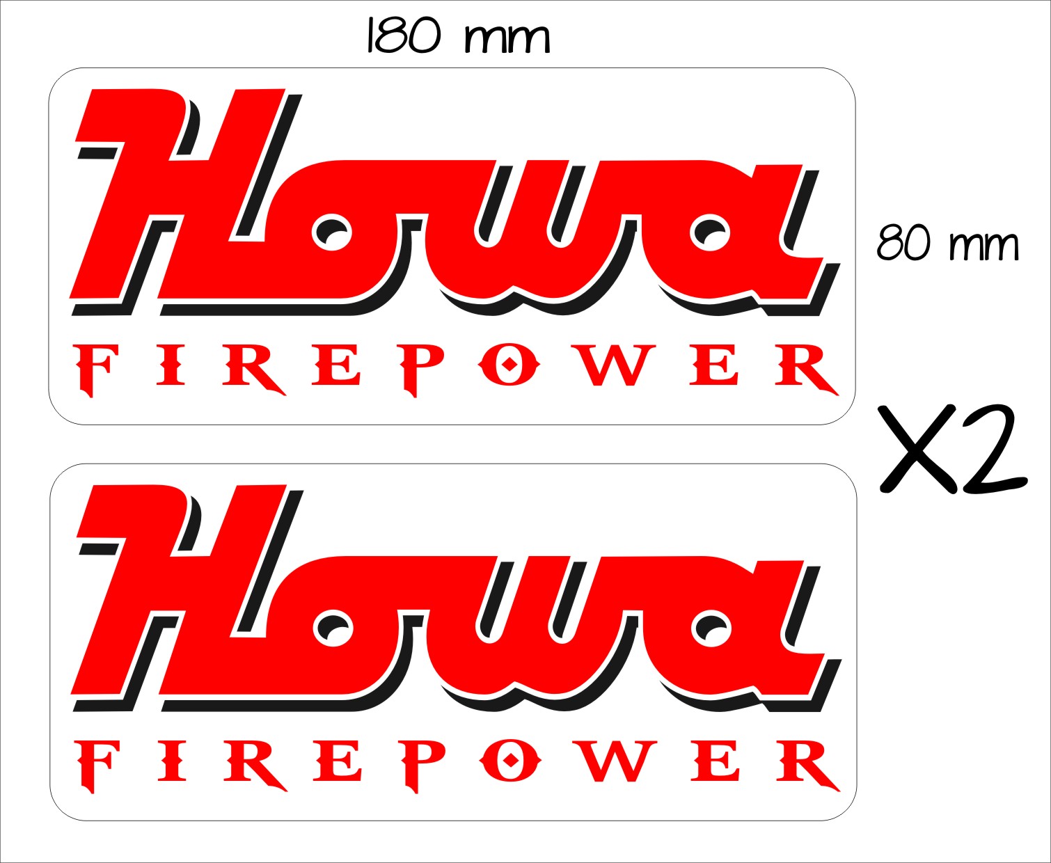 Howa Stickers TWO (2) 180 x 80 mm each - Crazyfish