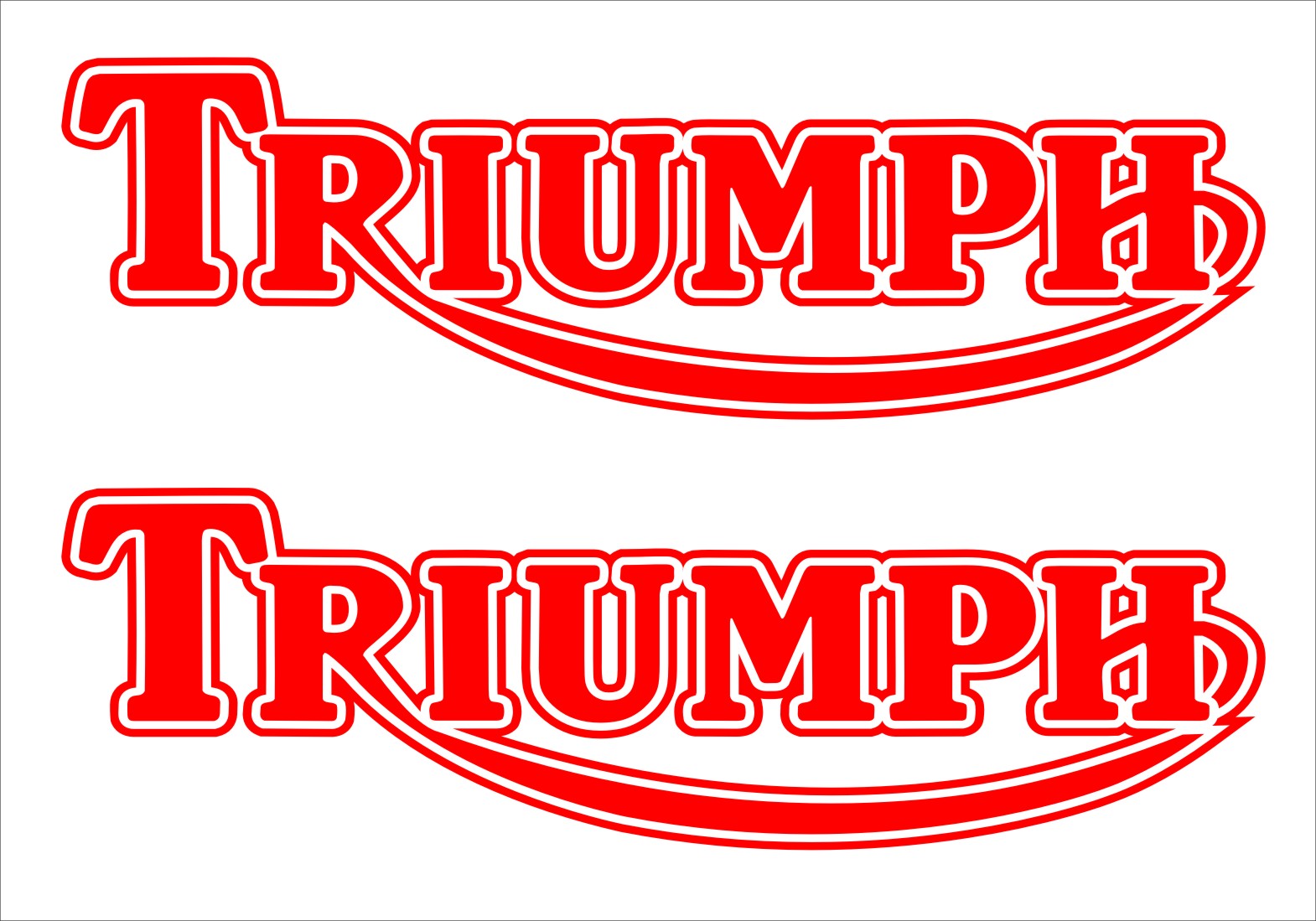 Triumph #4 vinyl decals TWO (2) 200 x 60 mm choose your color - Crazy Fish