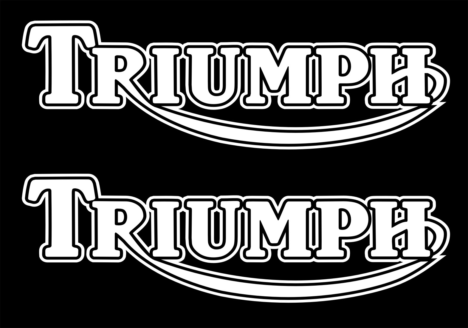 Triumph #4 vinyl decals TWO (2) 200 x 60 mm choose your color - Crazy Fish