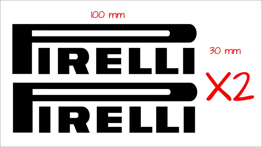 Pirelli vinyl decals TWO (2) 100 x 30 mm each choose your color Crazy