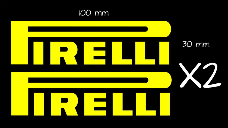 Pirelli vinyl decals TWO (2) 100 x 30 mm each choose your color Crazy