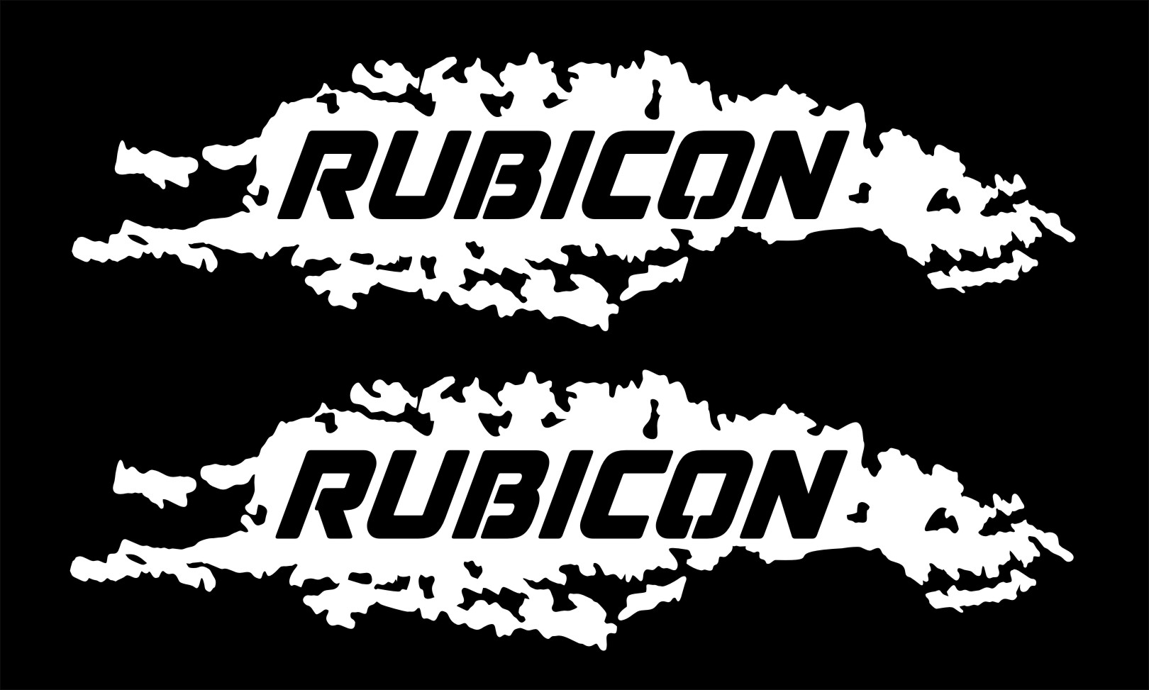 Rubicon vinyl decals TWO (2) 500 x 145 mm each choose your color