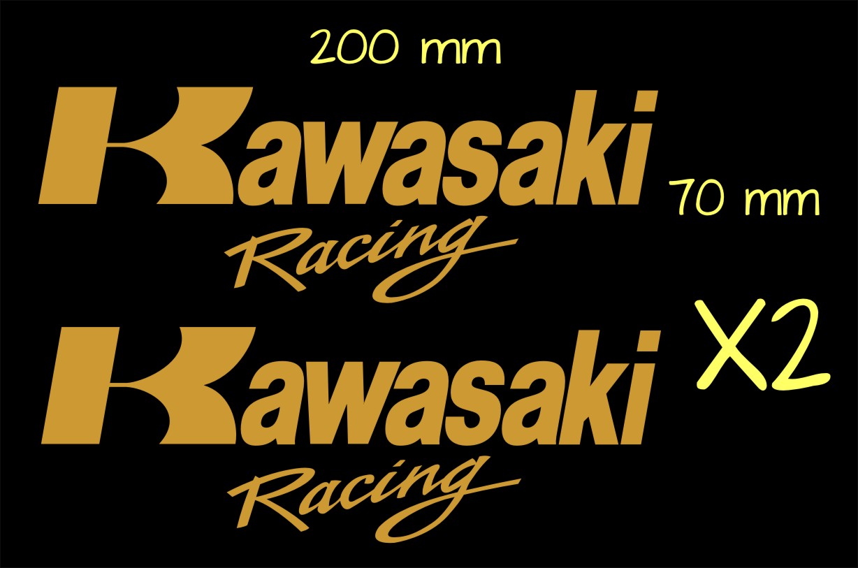 Kawasaki Racing tank decals TWO (2) 200 x 70 mm each choose your color