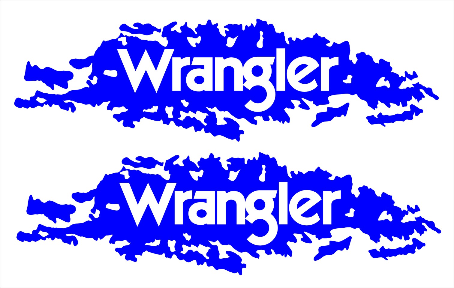 Wrangler vinyl decals TWO (2) 500 x 150 mm each choose your color