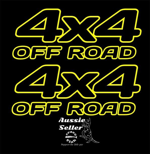 4x4 Off Road vinyl decals TWO (2) 250 x 100 mm each CONFIRM your color ...